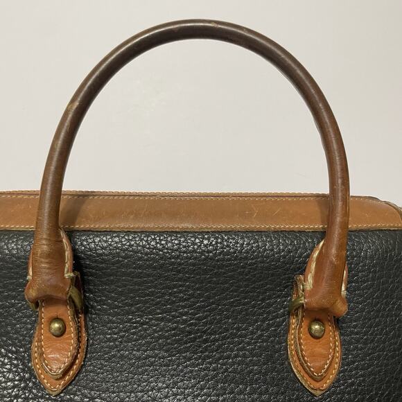 Dooney & Bourke Vintage Black Brown Leather Pebbled Hand Bag Purse - DAMAGED - Picture 6 of 16